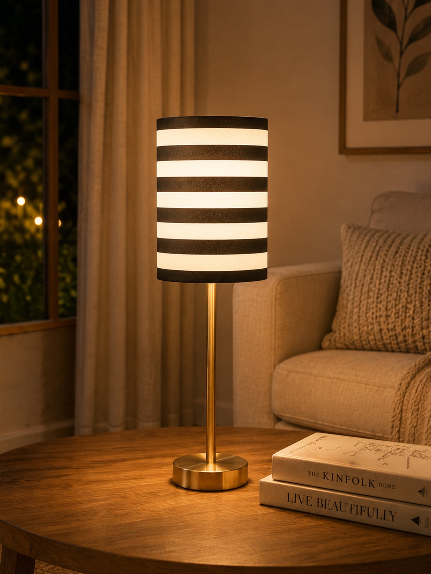 Monochrome Stripe Drum on Poise Stand