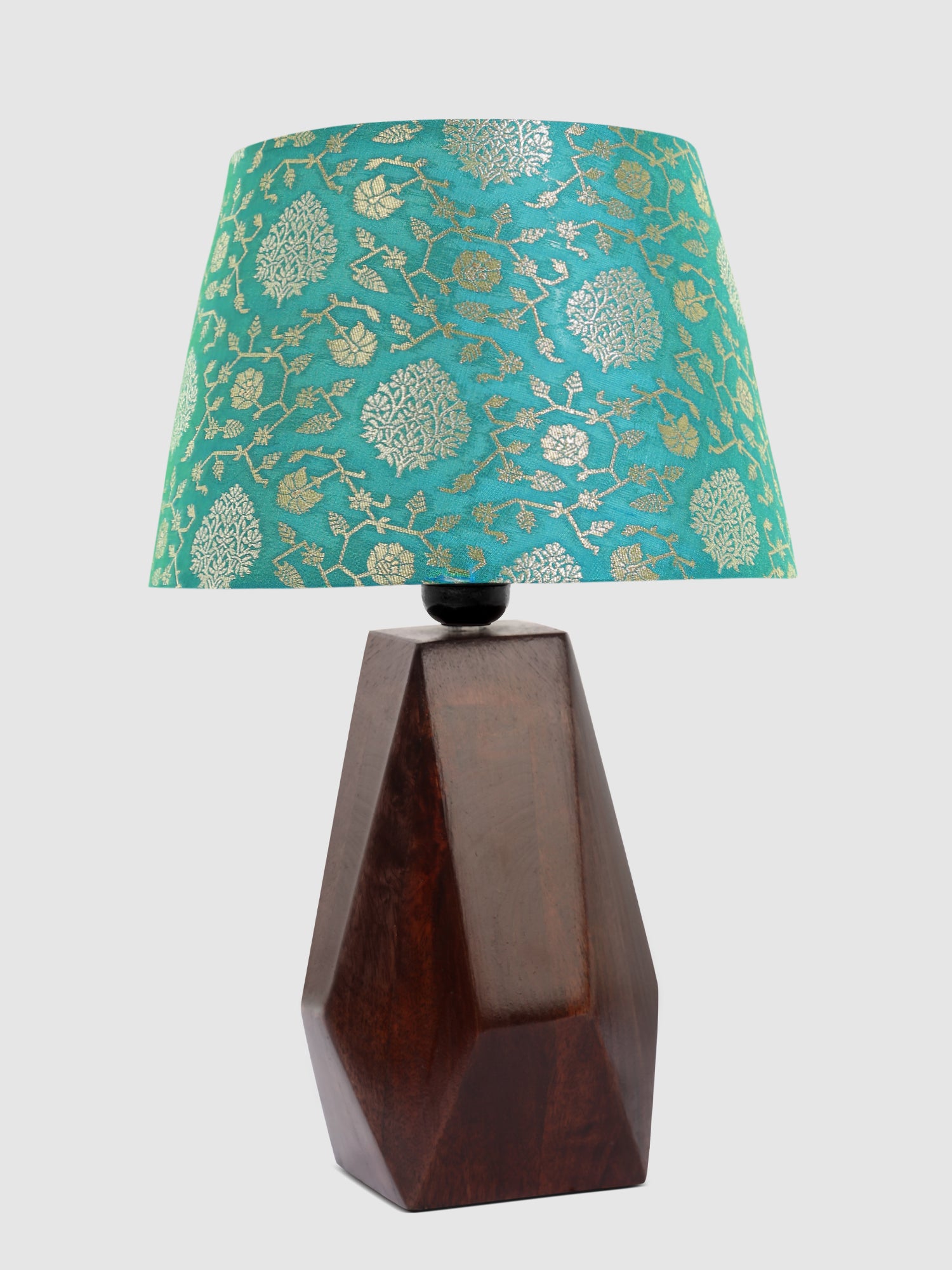 Peacock Bloom Empire Shade on Facet Stand