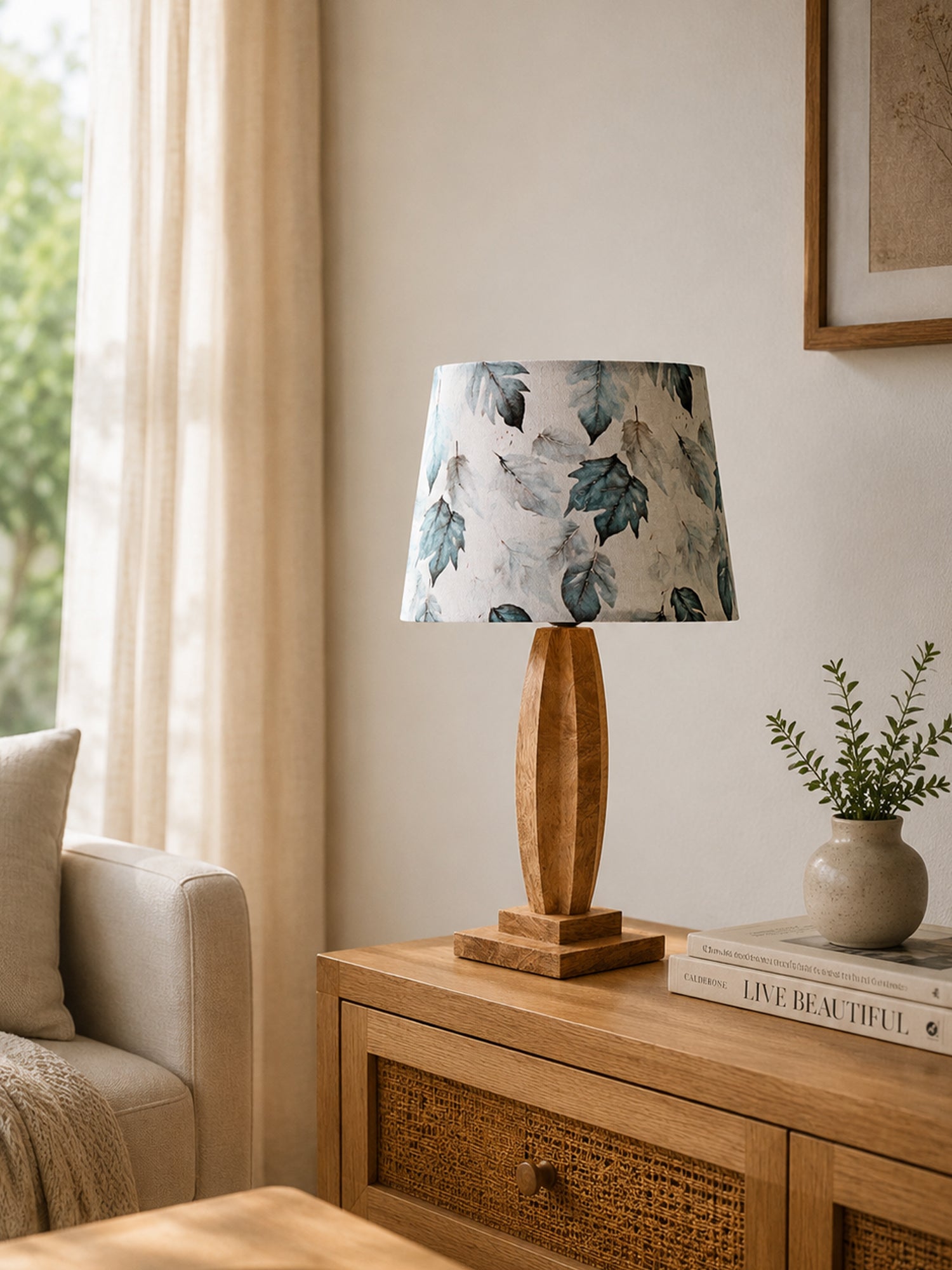 Prism Wooden Table Lamp Stand